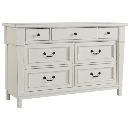 Cottage Style Dresser in Antique White Finish